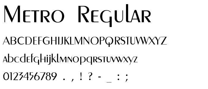 Metro Regular font
